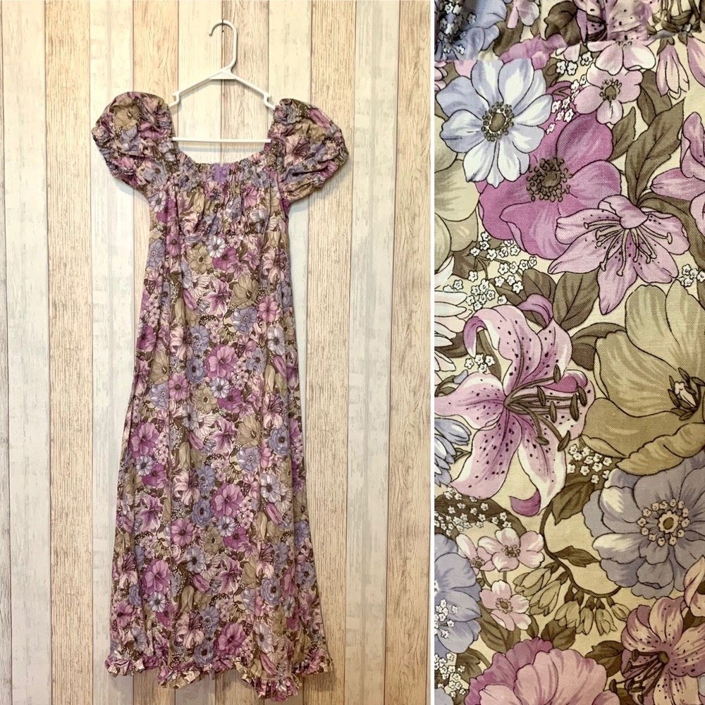 ✨ Vintage Y2K-does-Medieval Floral Maxi Dress